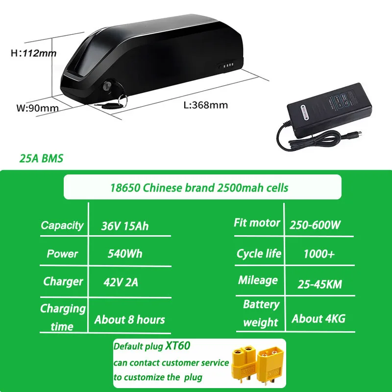 Batterie Vélo Électrique 48V 24Ah Ebike Polly DP7 + Chargeur Rapide 5A (Neuf)