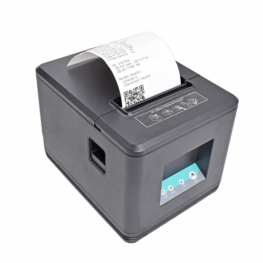 Fast Speed 80MM Receipt Printer Low Noise Desktop Thermal Receipt Printer with Auto Cutter
