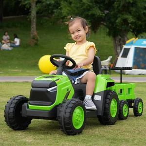 Newest Children's Ride on Tractor 1-7 Years Old Babies Can Sit with Trailer Electric Tractor for Kids 12V