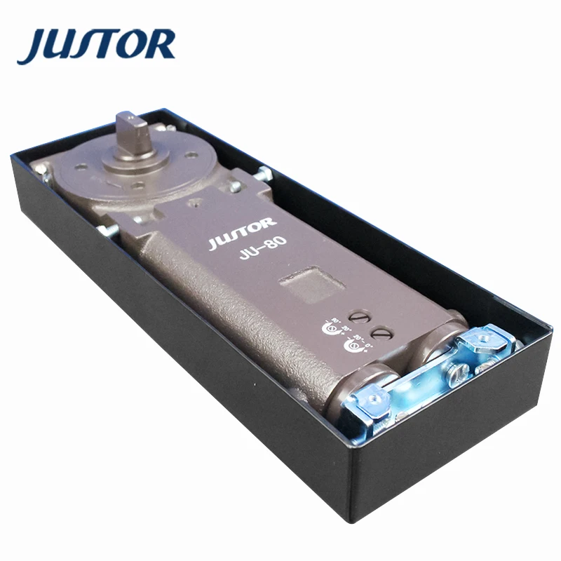Office Building Frameless Glass Door Two Speed Adjustment 90 Degree Hold Open Hydraulic 150KG Floor Spring