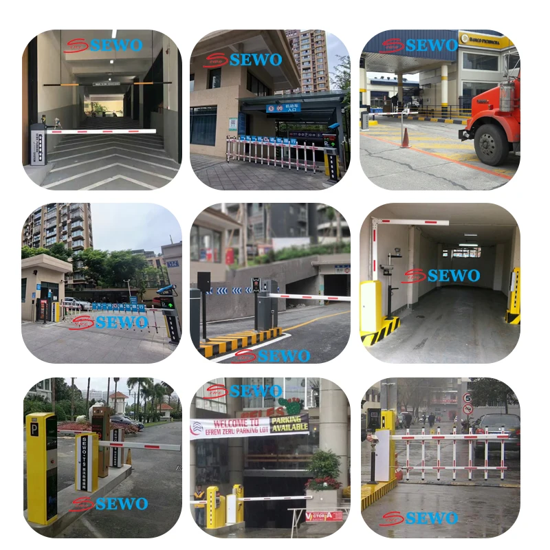 SEWO Smart Parking Management System RFID Card Ticket Dispenser System With High Speed Barrier Boom Gate