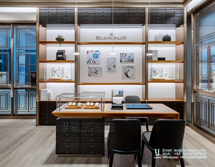 Custom Watch Counter Display Stand For Watch Shop Retail Display Wall