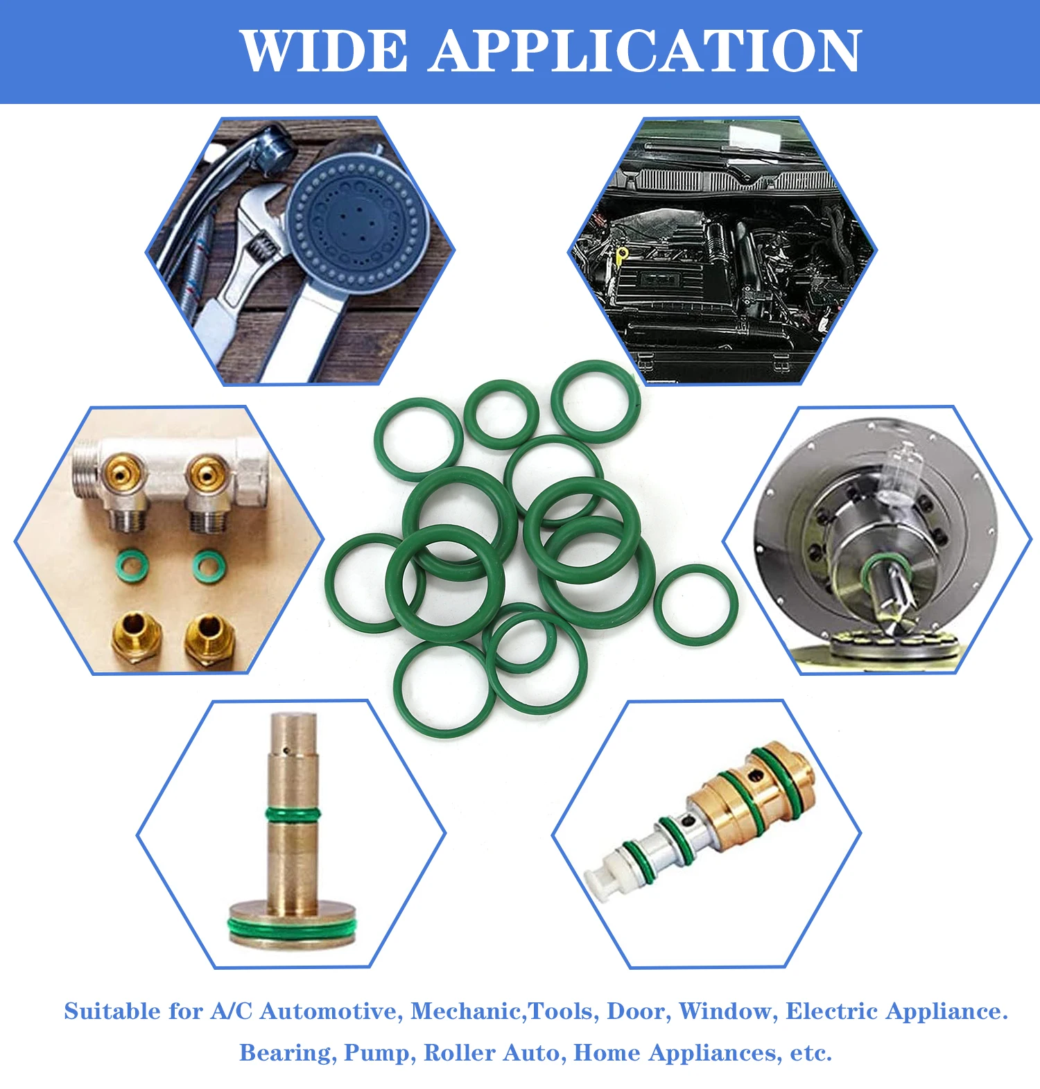 High Quality 270pcs Rubber Oring Washer Seals Set Green 18 Sizes Ac O