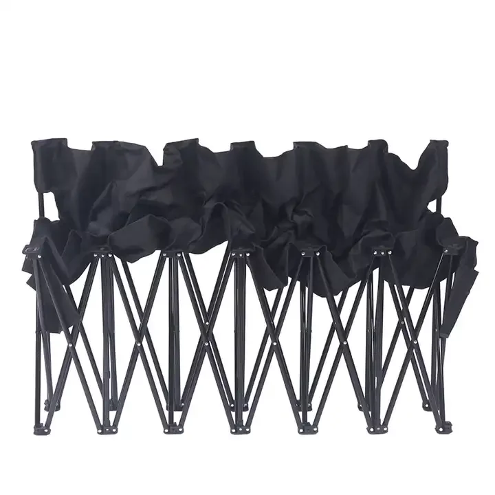 OEM Color Logo Outdoor Chair Multi Person Six Seat Folding Camping Chairs for Football Match