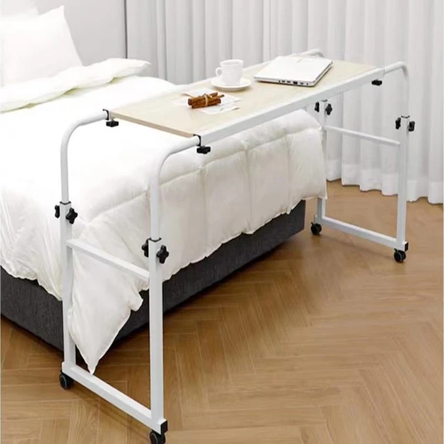 Tavolino Computer Regolabile DlandHome 80x40 Cm - Altezza 71-90 Cm, Con 4 Rotelle Bloccabili, Nero