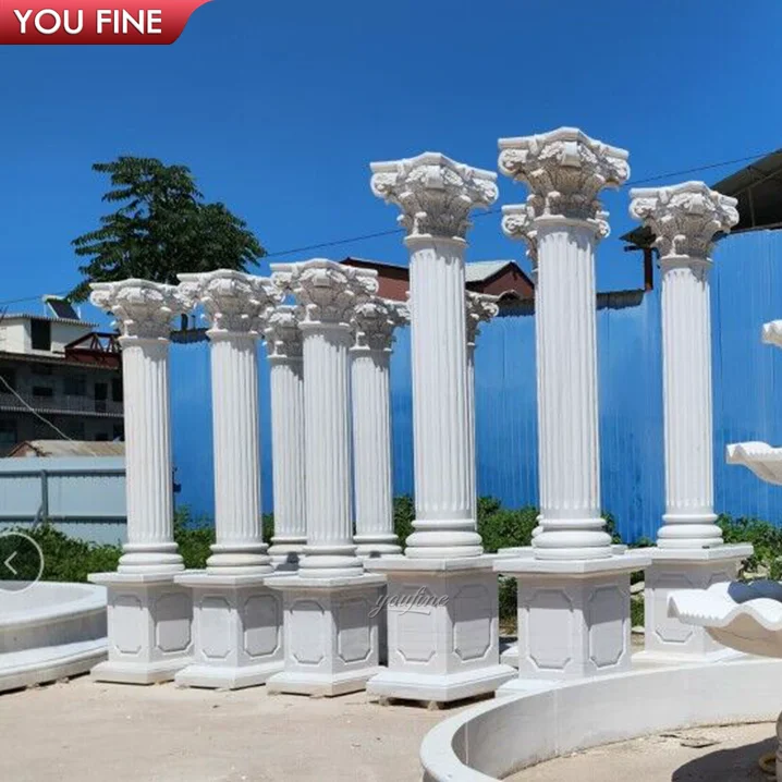 Solid Marble Stone Gate Column Roman Pillar Building Ornamental