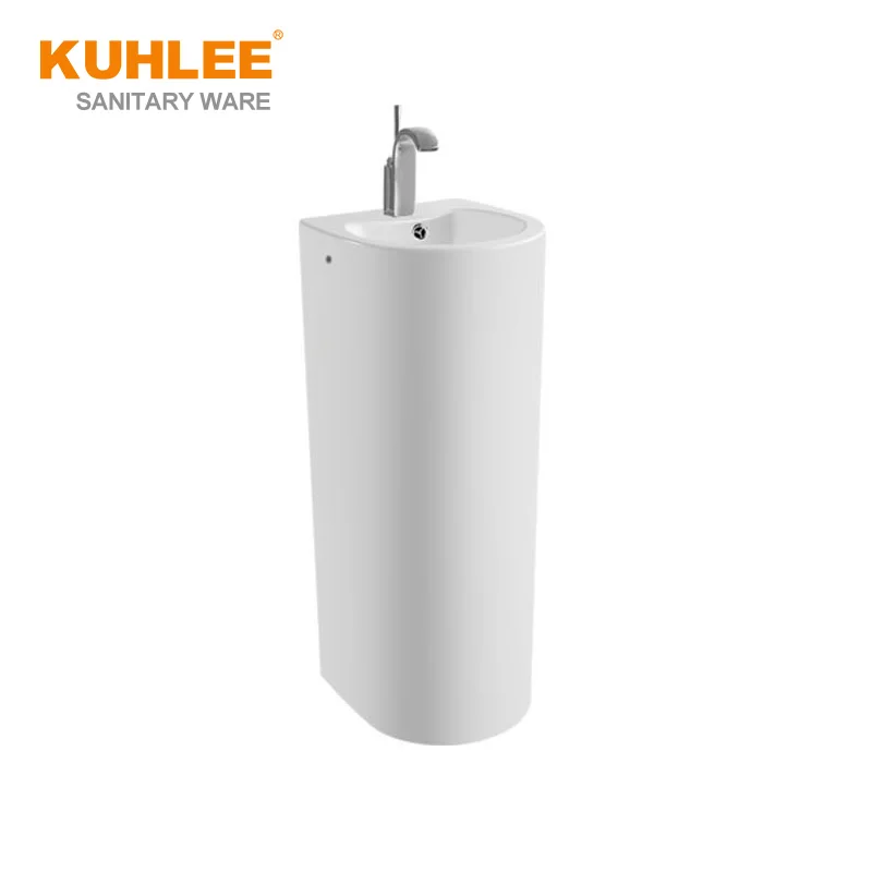 Modern design Sanitary Ware Bathroom Ceramic Wash Hand Pedestal Basin Bathroom Basin Freestanding Sink