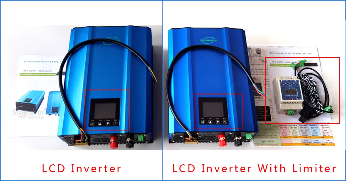 1000w 1200w 24v/36v/48v/72v/96v Lcd/wifi Solar Inverter With Limiter