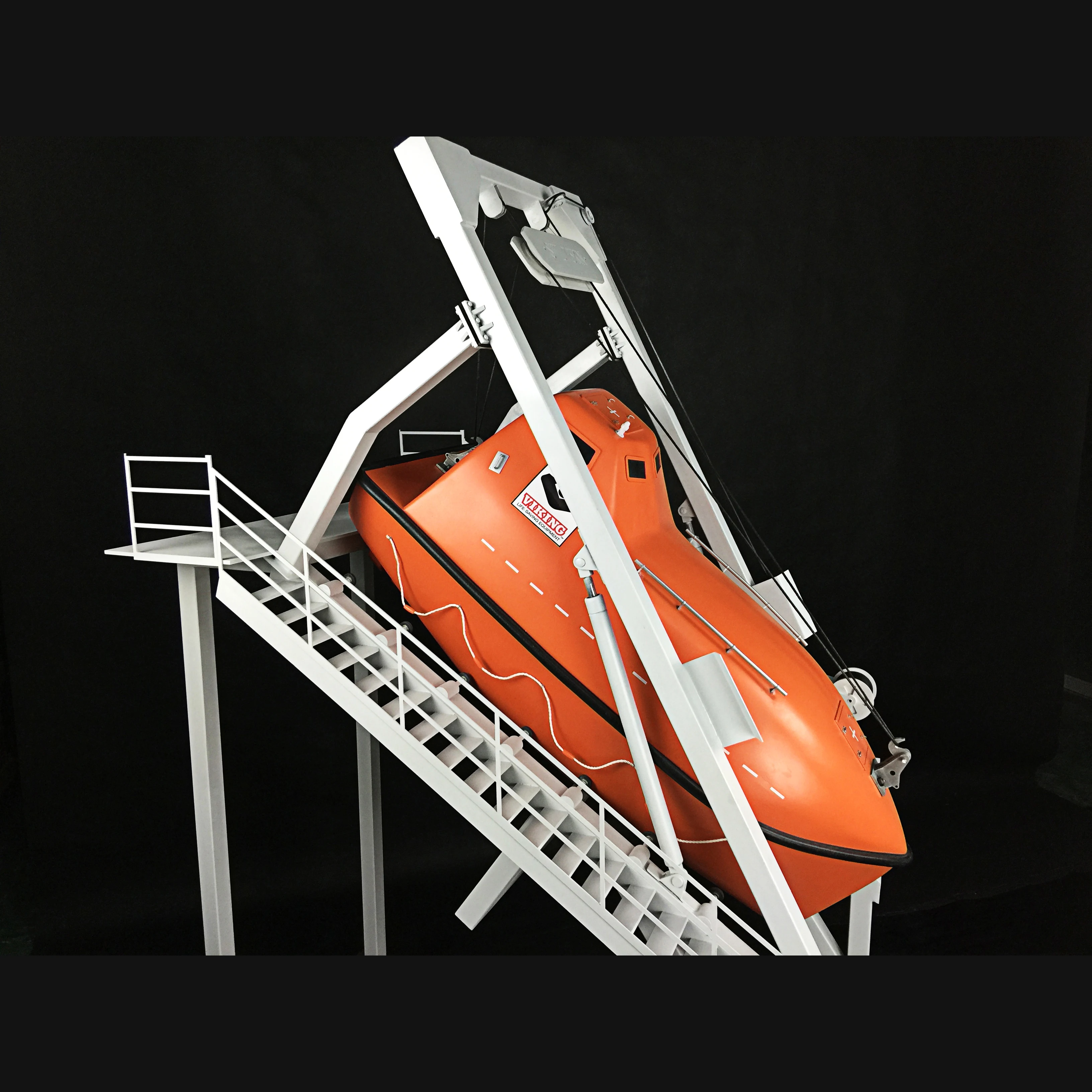 【N】O.A.S Customized 80cm Handmade Ship Model Factory Boat Model Gift with Flashing Feature Jettisoned Lifeboat Model