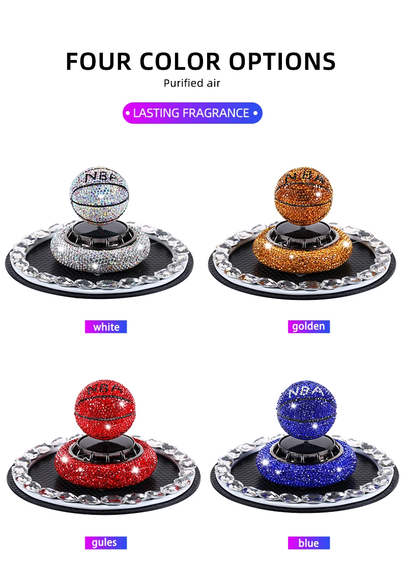 Car Air Freshener Car Indoor Solar Rotary Diamond Basketball Perfume ...