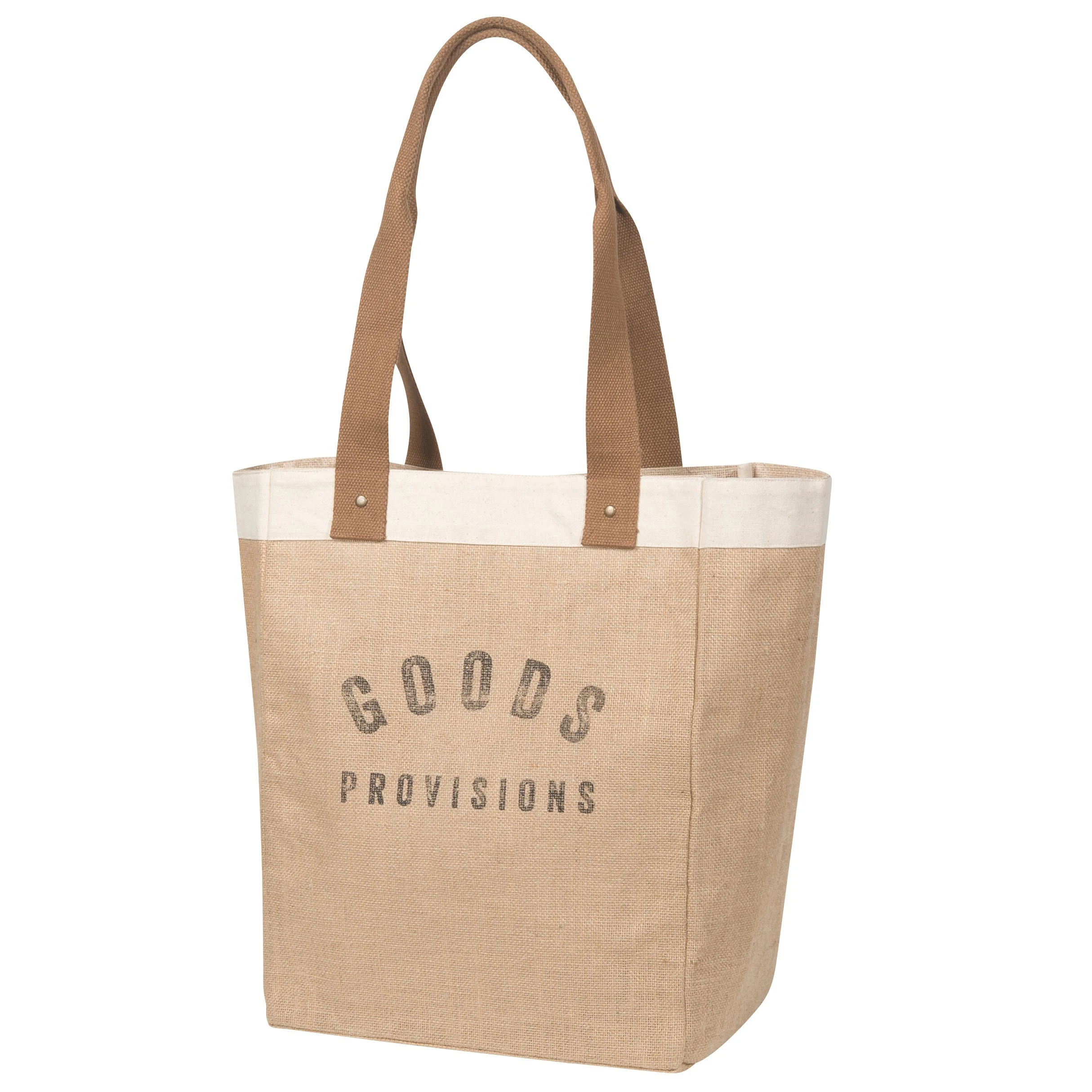 Custom Printed Eco Reusable Large Shopping Tote Burlap Jute Bag With Leather Handles