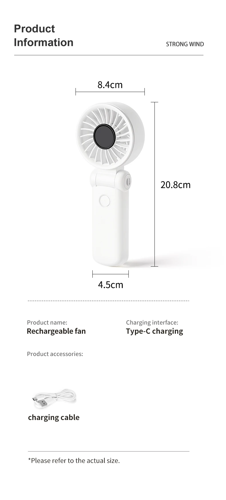 Battery Air Cooling Fan, Portable, USB, Brushless - detail 14