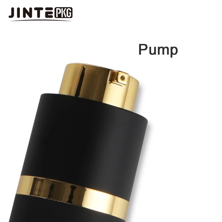Luxury 15ml 30ml  50ml Cosmetic Bottles High Quality Plastic Rotate Black Airless Pump Bottle Twist Airless Dispenser for Serum