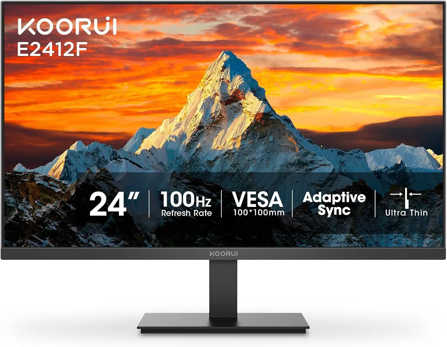 KOORUI E2412F 23.8インチVA LCDデスクトップビジネスPCモニター100Hz