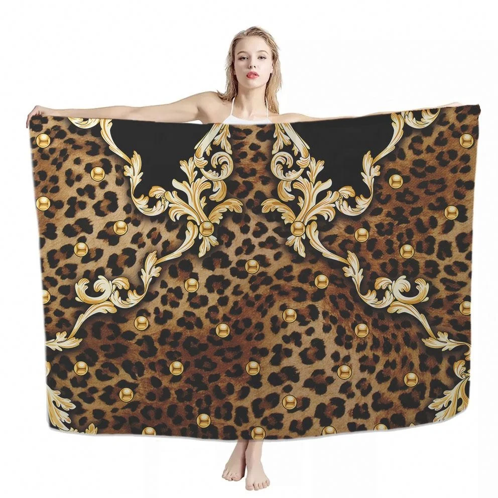 欧洲球场金珠装饰与豹纹风格的sarong Pareo泳装海服性感纱笼海衣 散装游泳衣21 Buy 围裙散装 纱笼pareo泳装沙滩装 泳装21纱裙