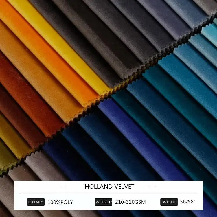 New Designs Furniture Fabric Tissu Micro Velours 100 Polyester High Quality pink Solid Holland Velvet Textiles Fabrics for Sofas