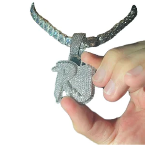 Custom Logo 14k 18k Moissanite Hip Hop Jewelry Pendant S925 Silver with Iced Out Letter Name