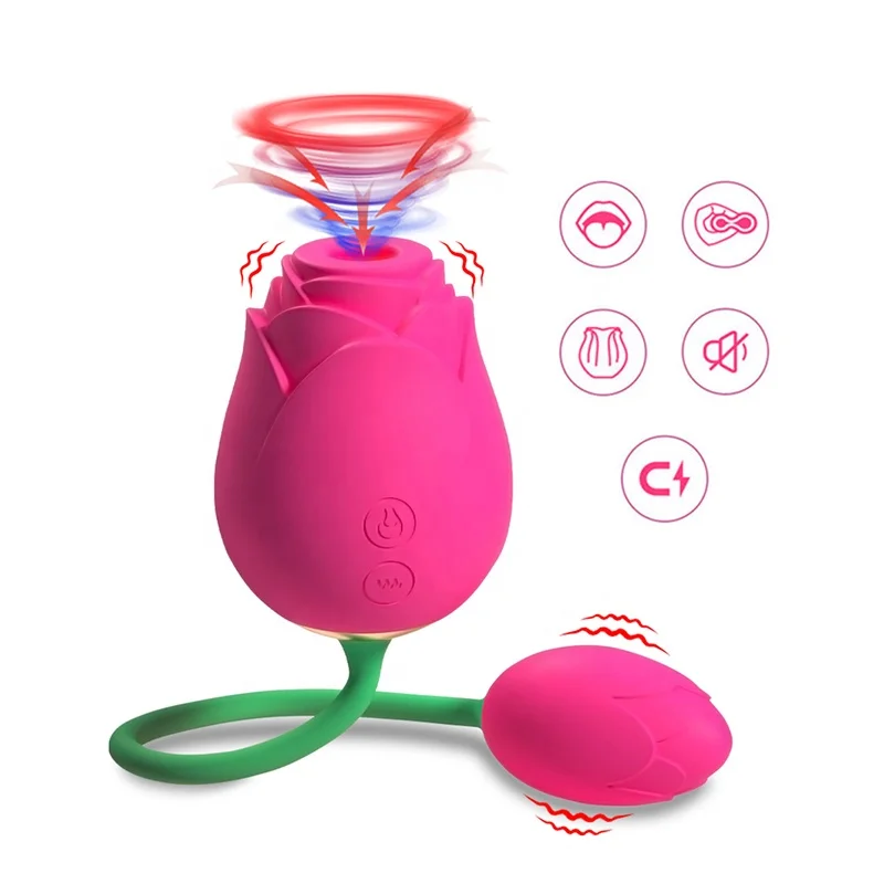 rose toy on clit Cock Ring With Rose Clit Vibrator for Couples main image 1