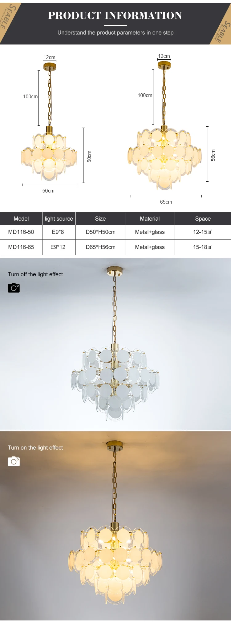 Wholesale Indoor Decoration Living Room Dining Room Glass LED Pendant Lamp