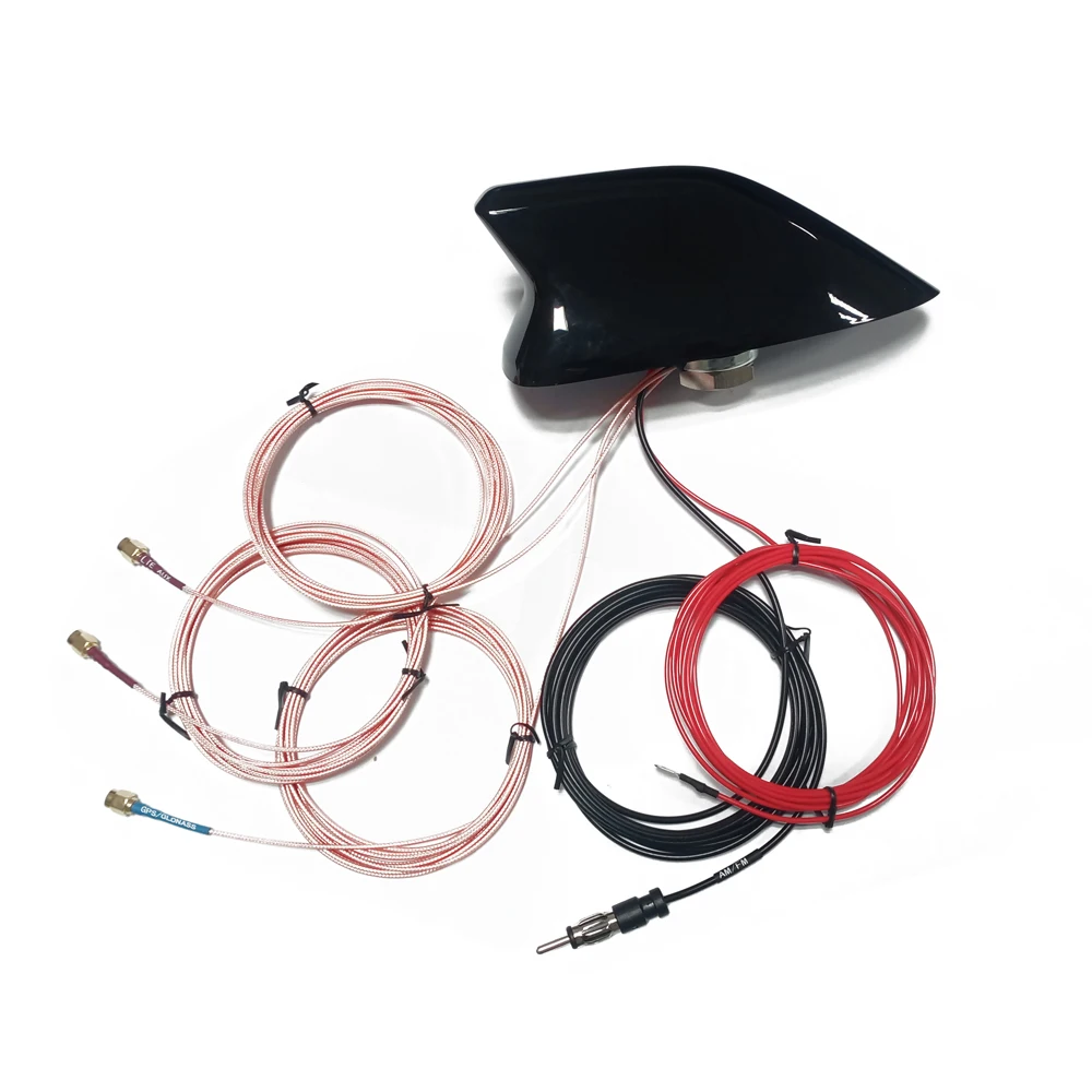 JCM072 IATF16949 Customization GPS LTE MIMO FM AM Radio Combination Antenna Car Roof Shark Fin Antenna with RG174 Cable