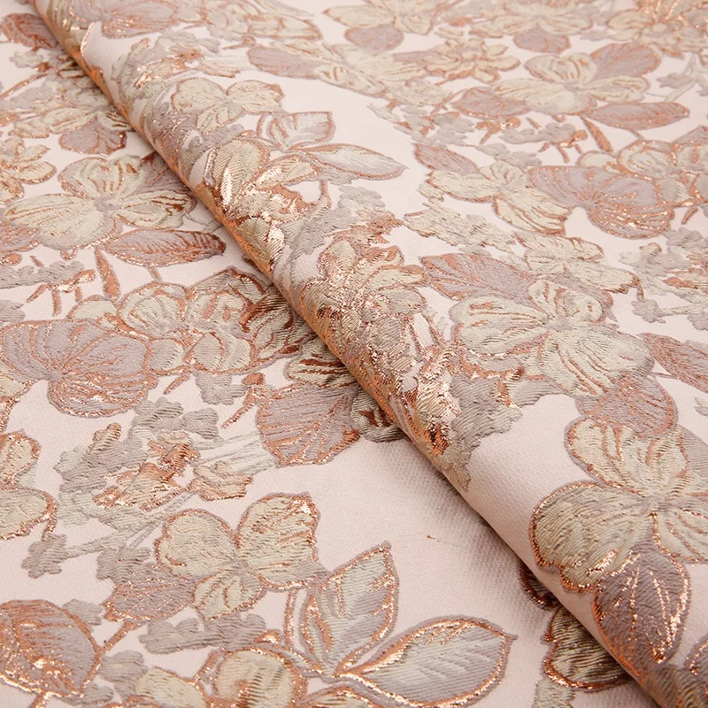 KEER TMJ1368 Factory Direct Fashional New Woven Big Flower Jacquard Cotton Polyester Fabric for Dress