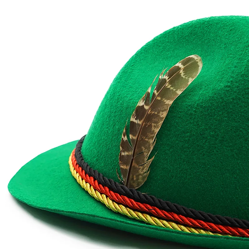 Немецкий альпийский баварский костюм Октоберфест шляпа с перьями аксессуары для Маскарадного платья