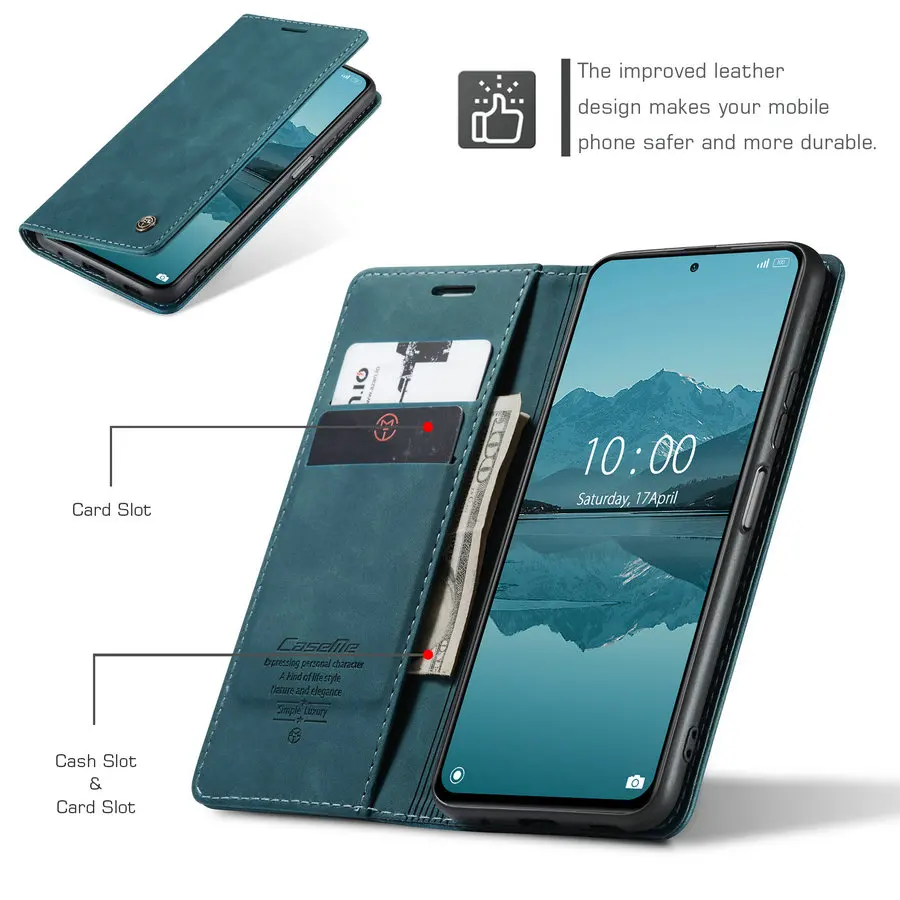Cover Per OnePlus 9 Pro In Pelle PU Con Porta Carte E Chiusura Magnetica – Custodia Antiurto Con Supporto Per Film – Nero