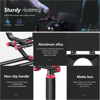 Neewer Shoulder Rig Kit for DSLR Cameras and Camcorders, Movie Video Film Making System With Matte Box, Follow Focus, C-Shaped detail image