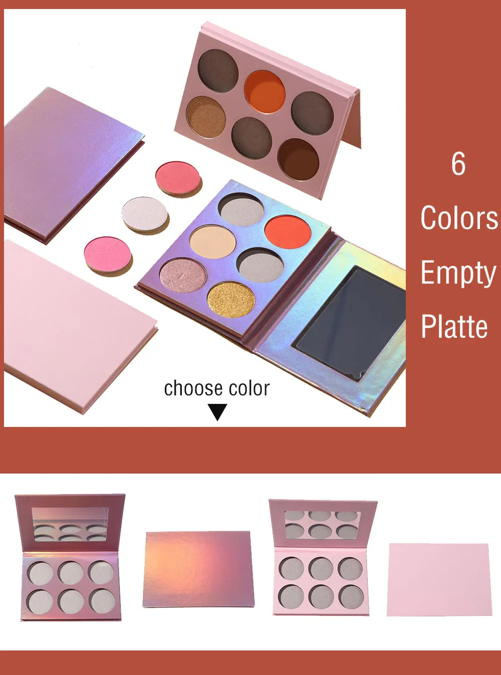 16 Color Empty Round Eyeshadow Palette Circle Makeup Paint Style