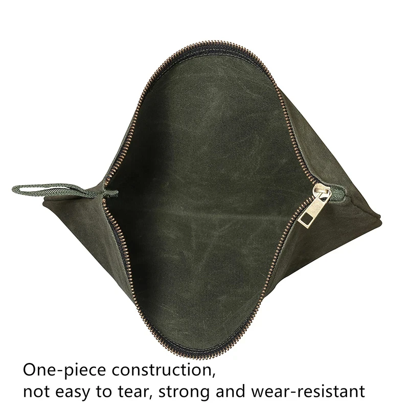 Custom Men's Travel for Toiletry Cosmetic Bag Durable Waterproof Waxed Cotton Canvas with Zipper Closure Features Letter Pattern