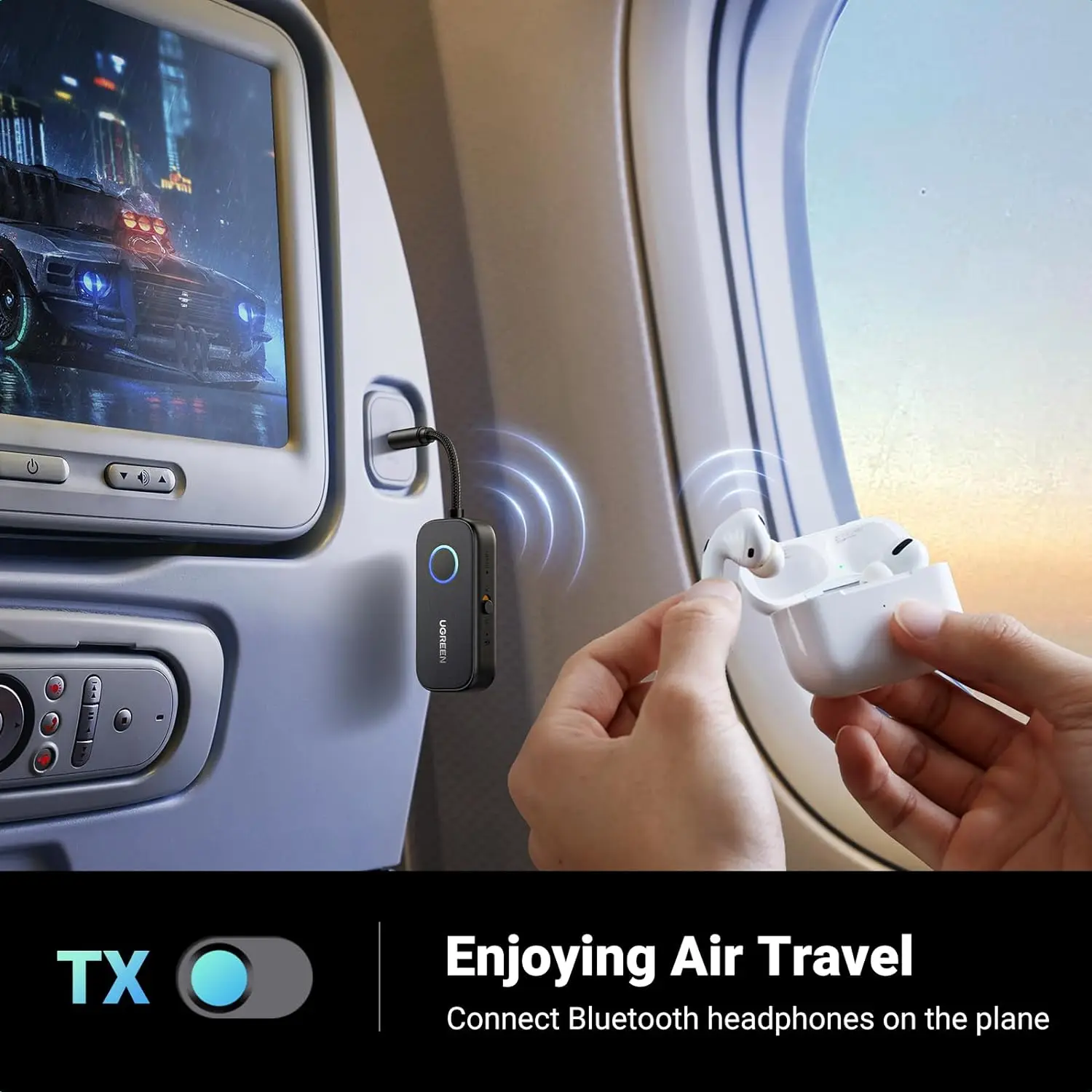 UGREEN Bluetooth Transmitter for Airpods 2-in-1 Audio Adapter