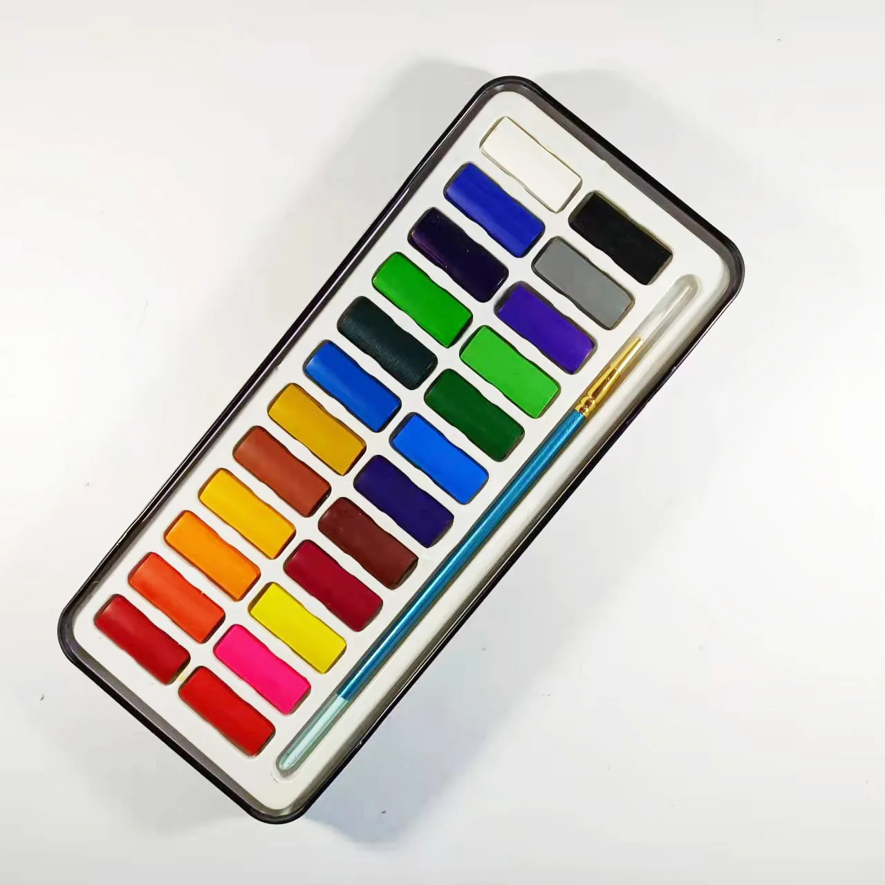 Gouache Paint Solid Watercolor Set Square 24color Full Pan Dry ...