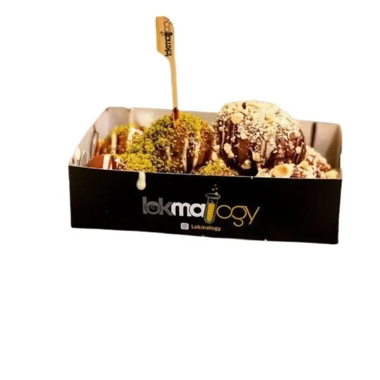 Food Grade Disposable Takeout Packaging to Go Japanese Octopus Balls Containers Custom logo Printing Takeout Food Takoyaki Box
