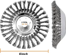 Wholesale High-speed rotating Wire Wheel Brush Cup Brush Set  Trimmer with 1 Inch  Hole for  Garden Grass Weed