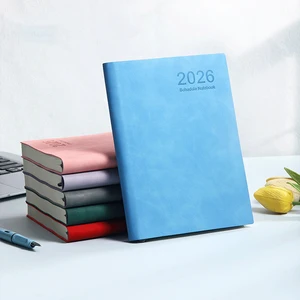 Custom A5 PU Leather 2026 Month Calendar Planner Notebook with 100 Sheets Hardcover and Logo