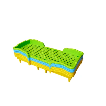 Simple plastic  children bed for kindergarten wholesale daycare school beds cot sets detachable plastic bed