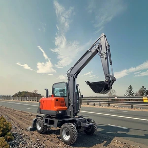 High-Performance Diesel Powered Digger 6 Ton Wheel Excavator with CE ISO Certified