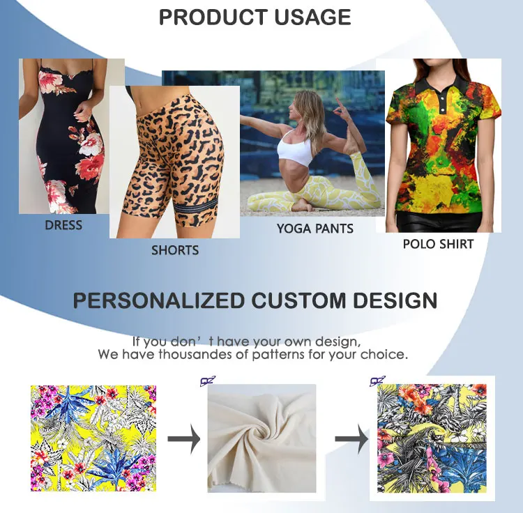 Ready to Ship Custom Arrival Composition 4 Way SPANDEX Stretch Polyester Spandex Jersey Knit Fabric