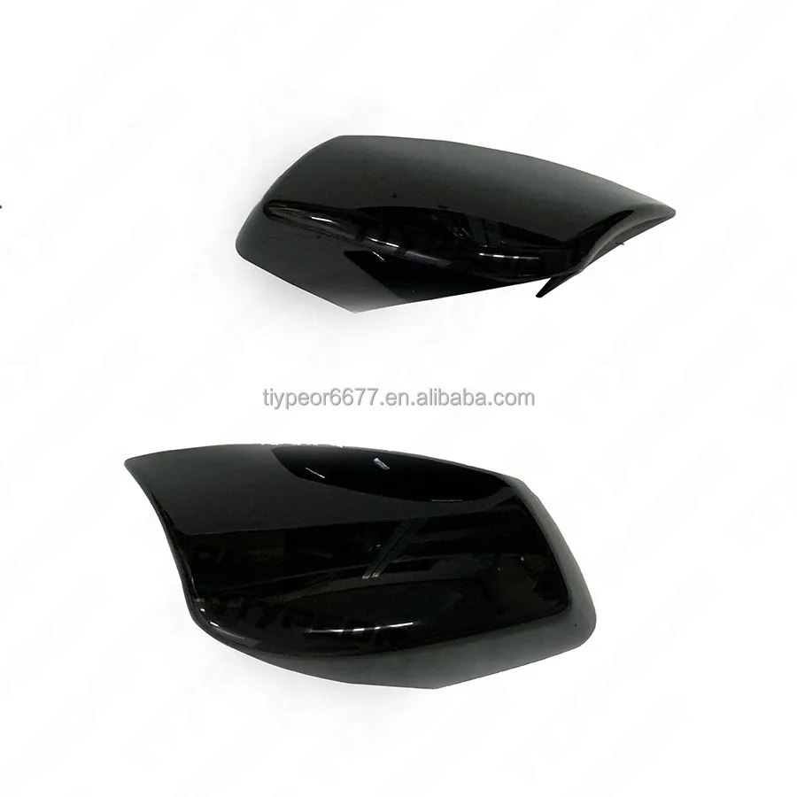product for bmw e60 2003   2007 glossy black ox horn side rear view mirror cover trim-7