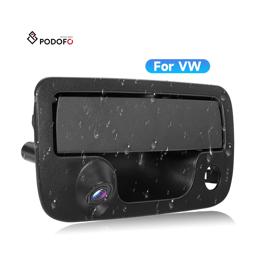Podofo Backup Camera Car Rear View Night Vision Reversing Camera for Volkswagen Amarok 2010-2022 Pull Handle IP67 Waterproof ODM A4765