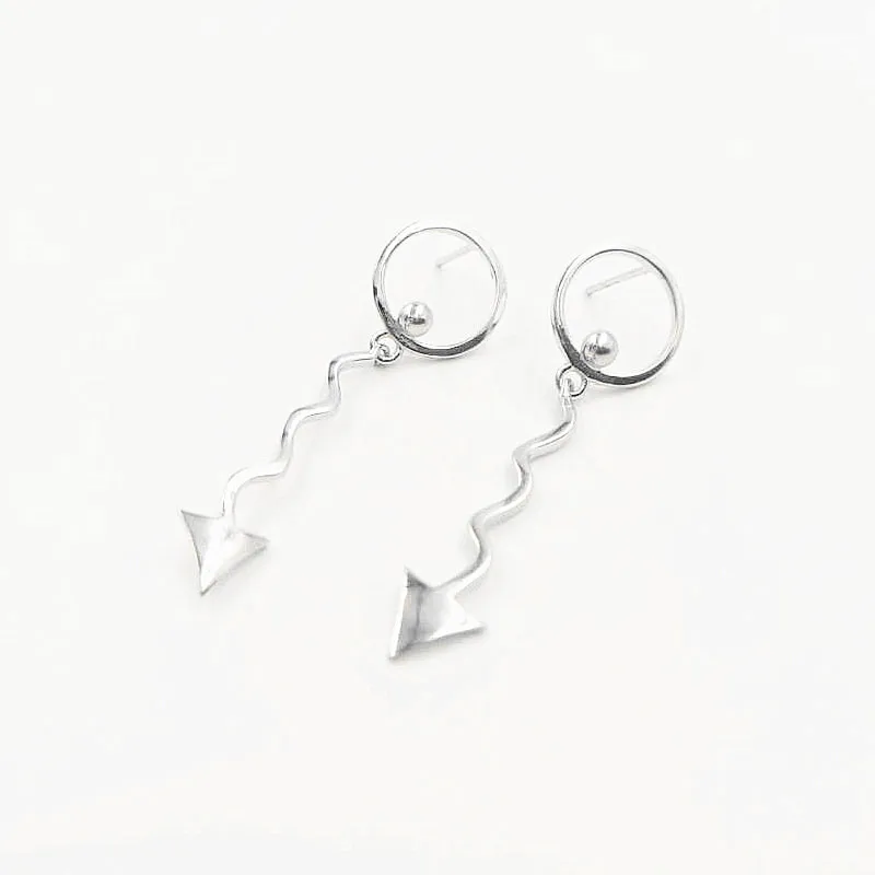 925 sterling silver statement arrow stud earring fashionable for women piercing jewelry earrings