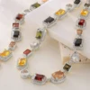 Collana in zirconi color argento