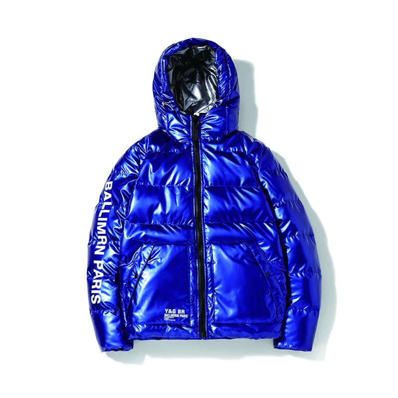 Shiny puffer jacket men winter minus jacket stab proof jacket