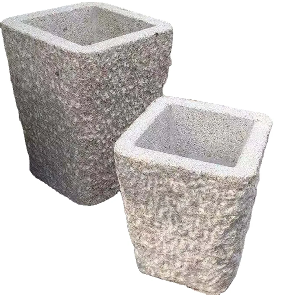 Декоративный Открытый Патио Сад натуральный камень квадратный плантатор и цветочный горшок