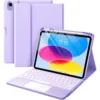 Custodia lilla viola con tastiera Bluetooth retroilluminata attivata al tocco
