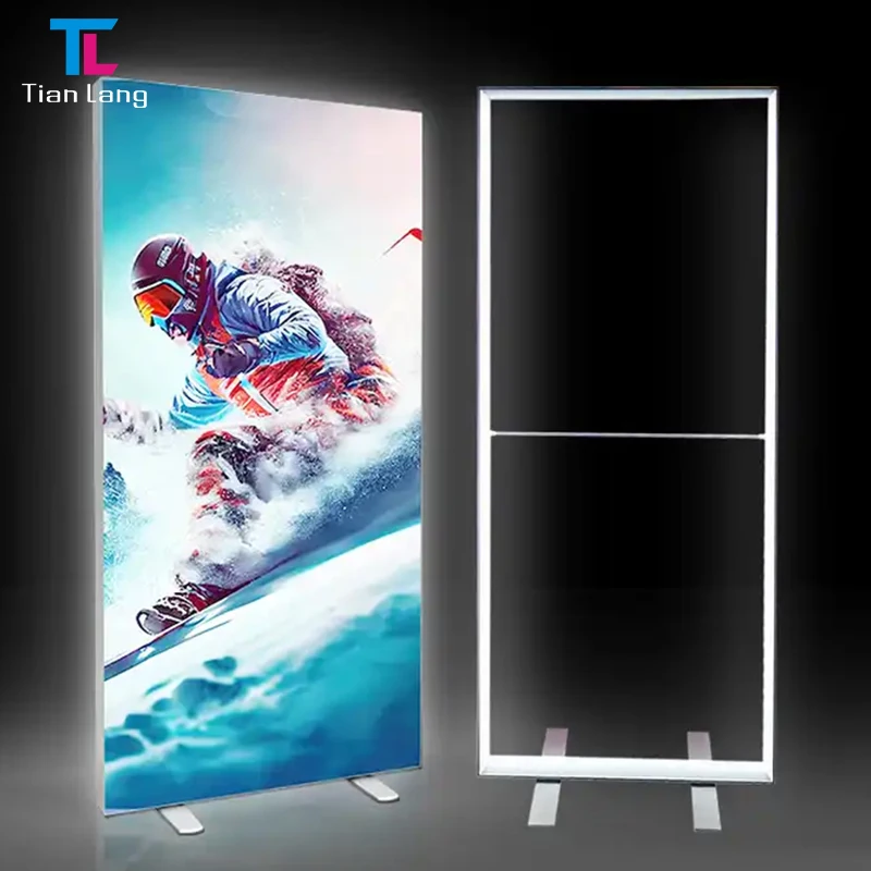 TianLang Ljusbox Backdrop Tyg Ljus Reklambox Aluminium Profil Poster Led Ljusbox Stående