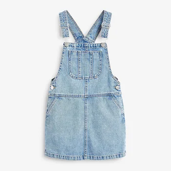Wholesale Summer Season Classic Jumper Design Fashion Sleeveless Overall Jeans Dress For Kid Girls