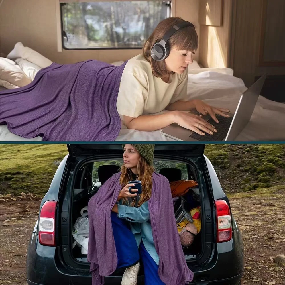 High Quality Portable Polar Fleece Customized logo 2 in 1 Plane Travel Pillow Blanket