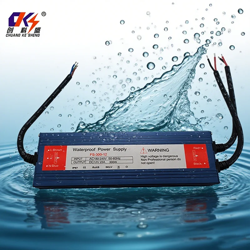 Factory Direct Sales IP67 LED Driver Waterproof 12V 25A 300W LED Switching Power Supply for Strip Light