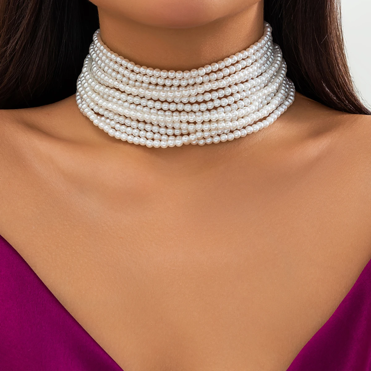 Beaded Choker Shein Pearl Choker White Bead Necklace Beaded Pearl